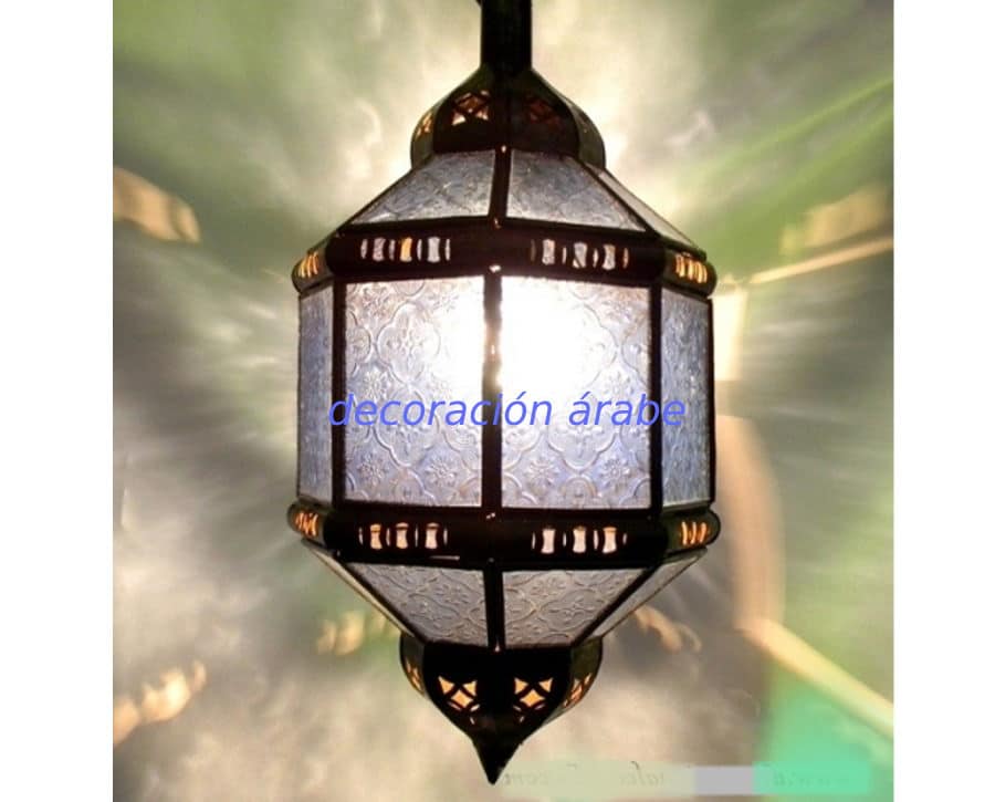 lámpara árabe octogonal azul