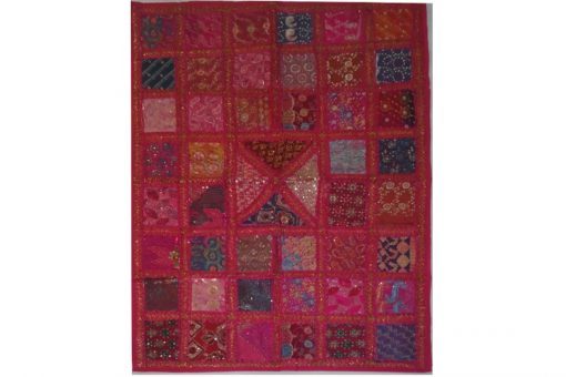 tapiz india patchwork fusia