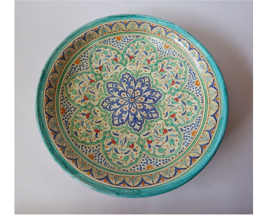 Aceitera de cerámica árabe andalusí con su platito
