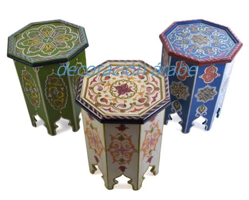 mesa marroquí madera pintada
