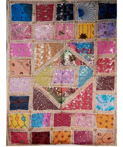 tapiz India blanco patchwork