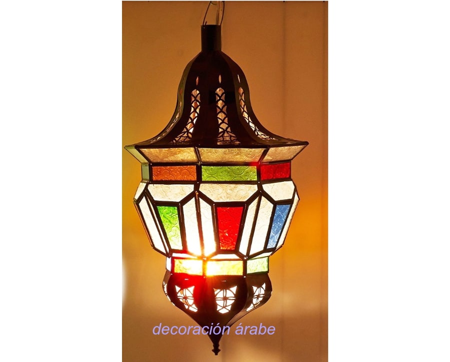 lámpara marroquí multicolor