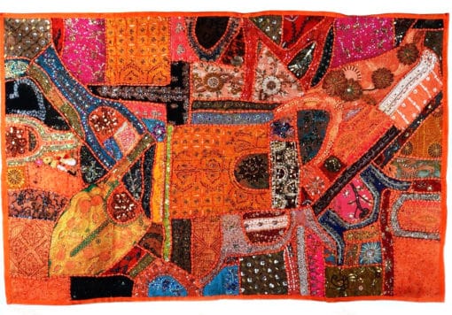 tapiz india naranja patchwork