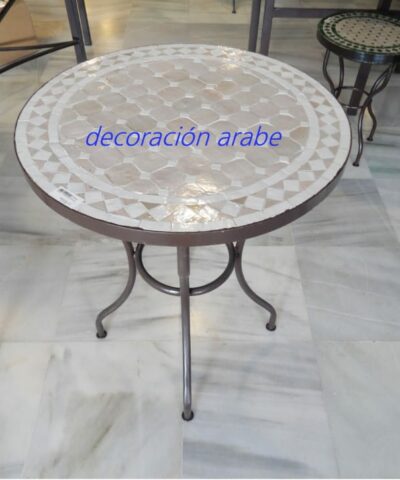 mesa marroquí mosaico y forja