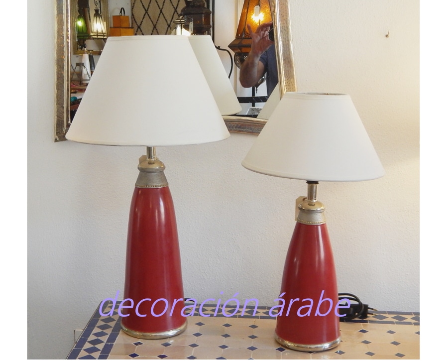 lámpara mesa marroquí burdeos