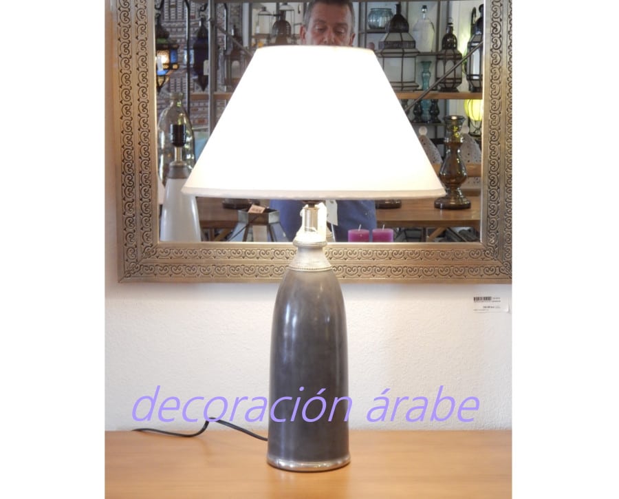 lámpara mesa marroqui gris