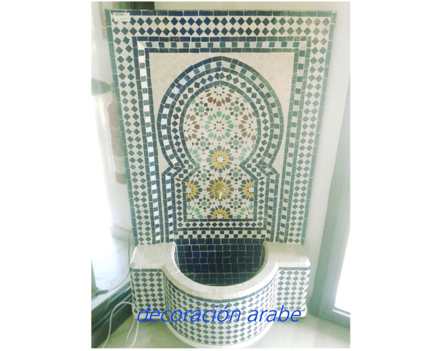 fuente marroquí mosaico verde