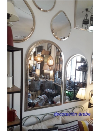 espejos árabes plateados artesanales