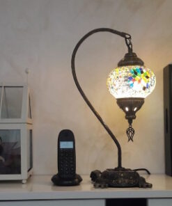 lampara turca de mesa cristal de colores