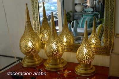 lampara de mesa árabe latón