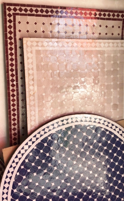 Moroccan mosaic and wrought iron tables various models
