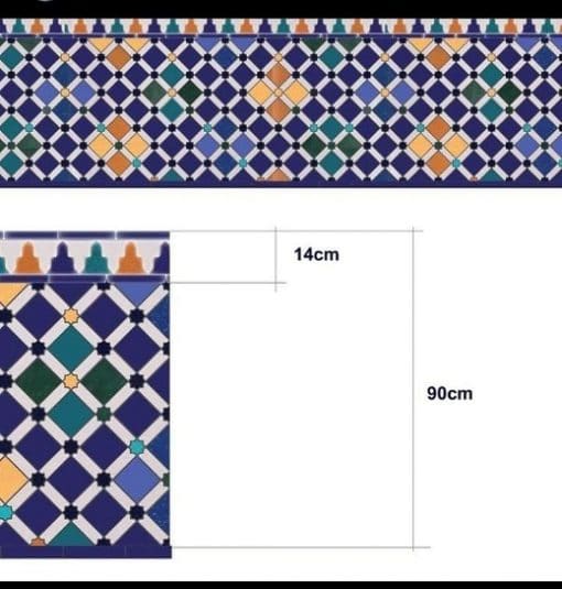 azulejo mosaico Arrallanes, diseño de la Alhambra