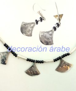 collar pendientes plata africanos
