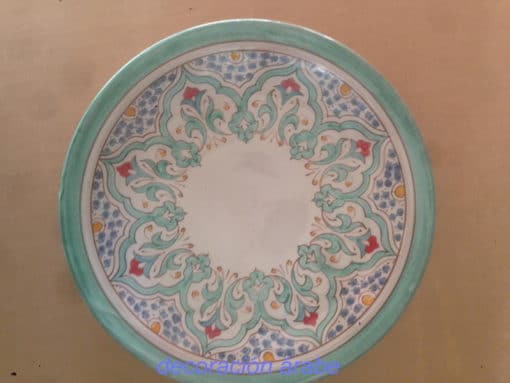 plato cerámica arabe andalusi verde