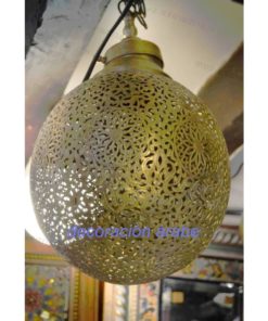 lámpara marroquí bronce bola