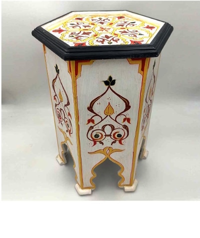 mesita decorativa marroquí artesanal