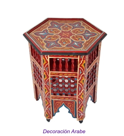 mesa decorativa árabemadera pintada