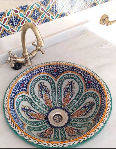 Moroccan ceramic washbasin