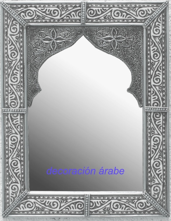espejo árabe plateado