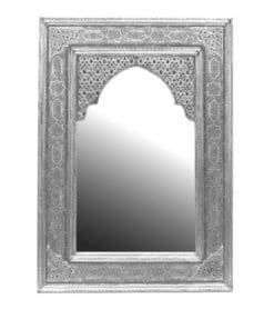 espejo marroquí plateado