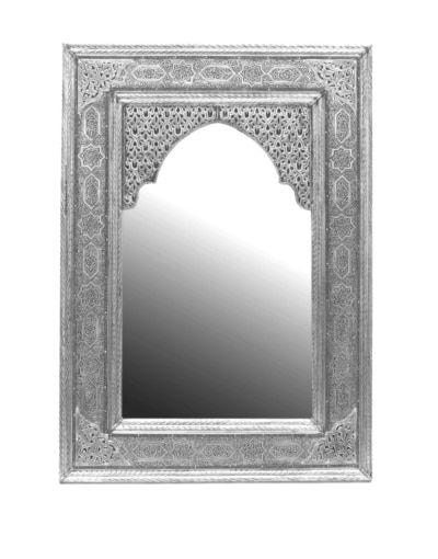 espejo marroquí plateado