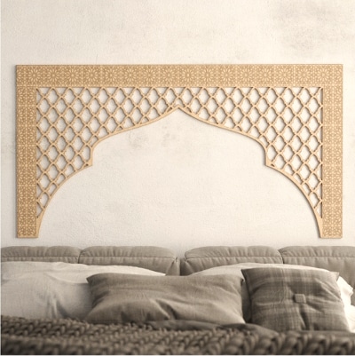 cabecero de cama grande celosía madera árabe modelo Comarex