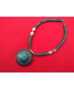 collar étnico artesanal plata turquesa