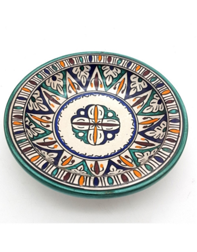 plato hondo cerámica marroquí multicolor
