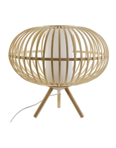 lampara de mesa de bambú artesanal