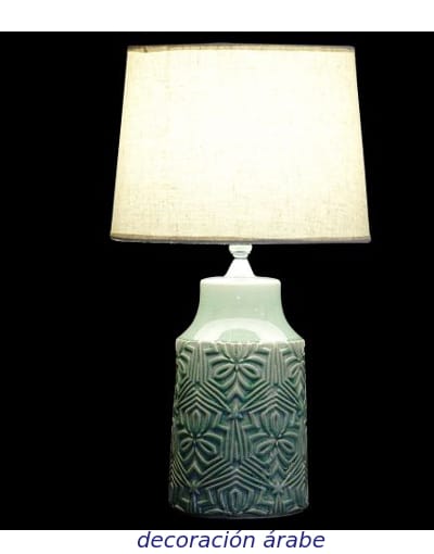 lámpara de mesa cerámica verde