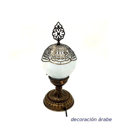 lámpara turca de mesa blanca