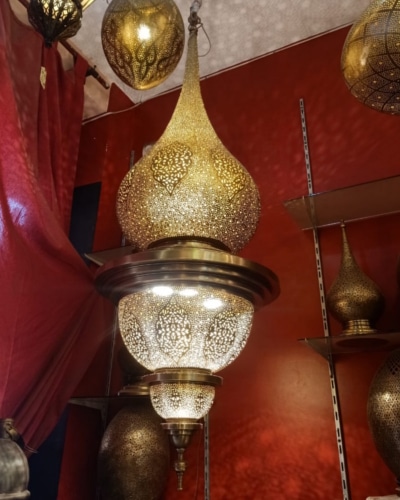gran lampara árabe edorada de colgante