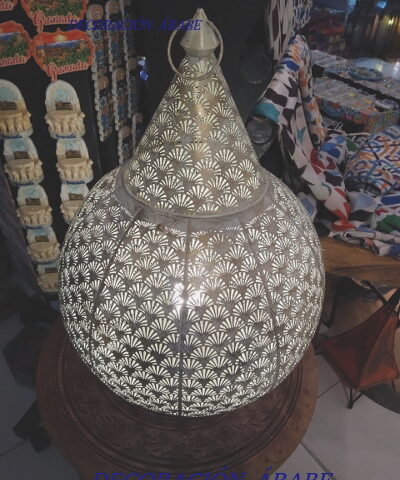 lámpara de mesa de India blanca