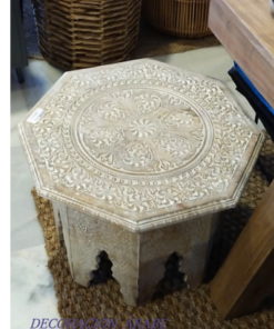 White Vintage India Side Table