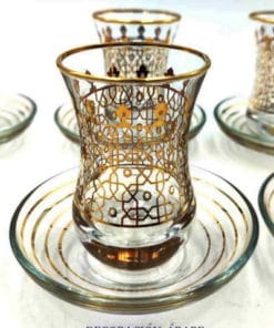 set turkish glasses golden tea or coffee