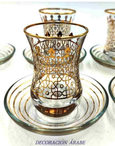 set turkish glasses golden tea or coffee