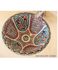 lavabo de cerámica marroquí artesanal