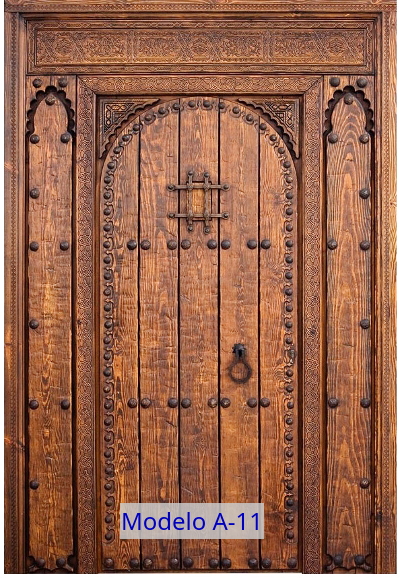 puerta árabe morisca madera de pino Comares A-11