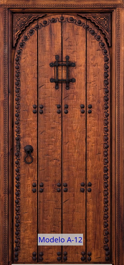puerta de madera morisca árabe A-12