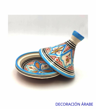 Tajine marroquí de cerámica pintada varios colores