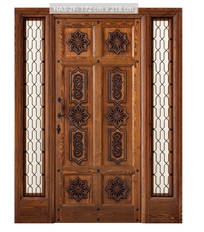ANDALUSIAN MOORISH EXTERIOR WOODEN DOOR HA3-2F- 172 cm x 218 cm