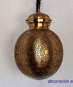 gran lámpara de techo árabe cobre calado dorada