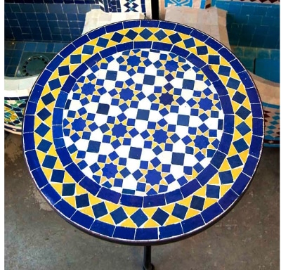 mesa mosaico multicolor tablero
