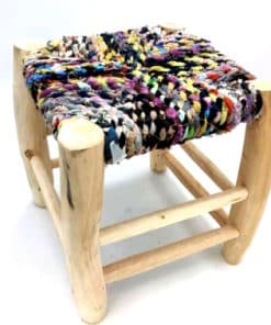 tabururete madera rustico asiento colores artesanal