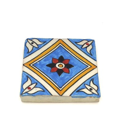 azulejo artesanal marroquí color celesta