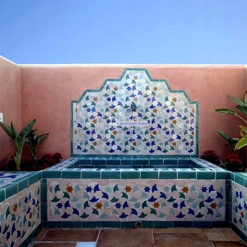 fuente pilón de mosaico árabe nazarí Paloma
