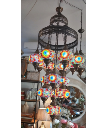 gran lámpara de Turquia multicolor colgante
