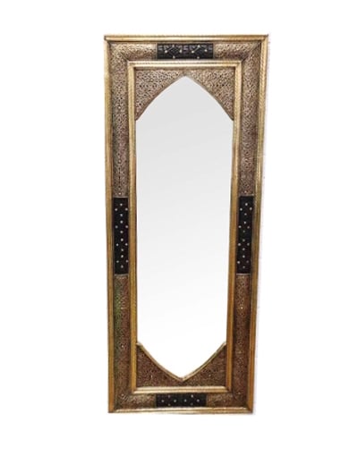 Espejo árabe marroqui dorado cincelado arabesco