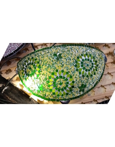 aplique turco de pared cristales mosaico verdes