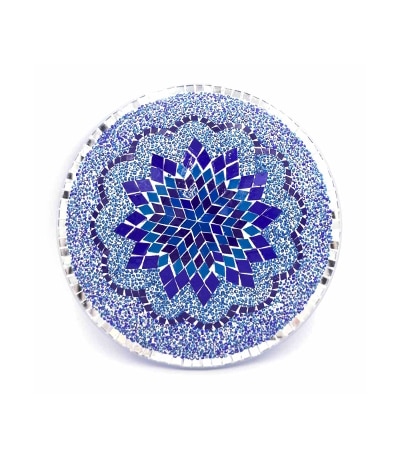 plafón turco de techo cristal de mosaico azules y blanco